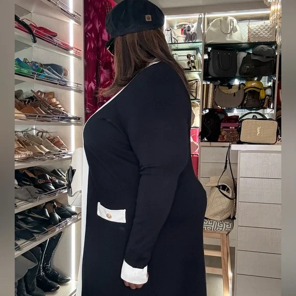 Black and White Long Cardigan - Picture 4 of 6